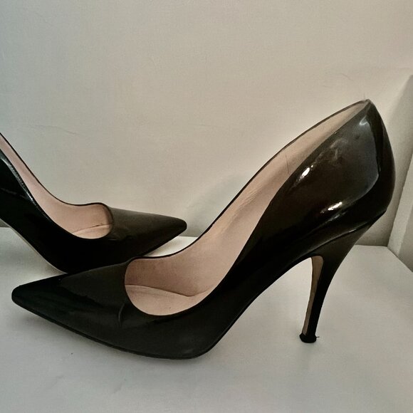 Kate Spade Vivian Black Patent Leather Pumps Heels Pointy Toe Shoe 9 - Picture 7 of 9